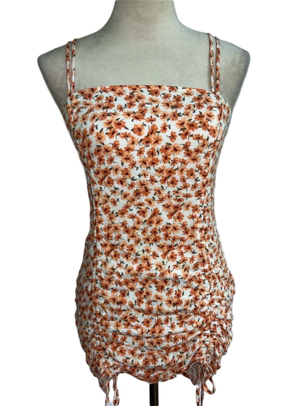 Garage: Floral Ruched Mini Dress: Size Small